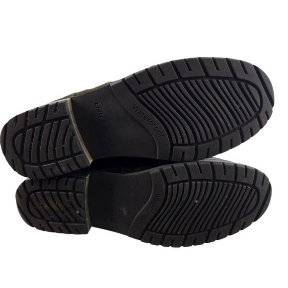 EMU Australia Boots Women 8 Waldron Green Suede Waterproof Moto Combat Shearling - Picture 8 of 12